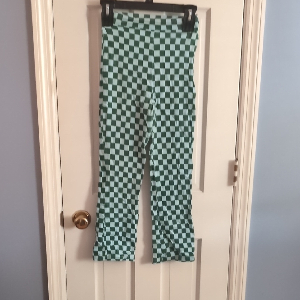 Checkered Green Stetchy Pants